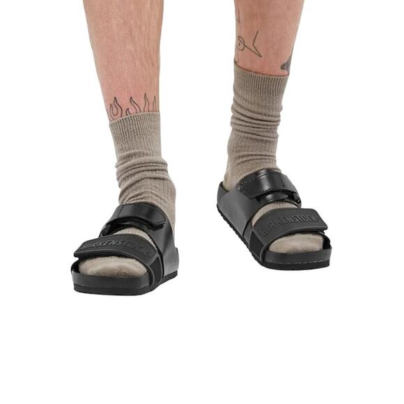 Rick Owens x Birkenstock Rotterdam Slides Black Leather Mens EU 42 US 9 Sandals main image 6